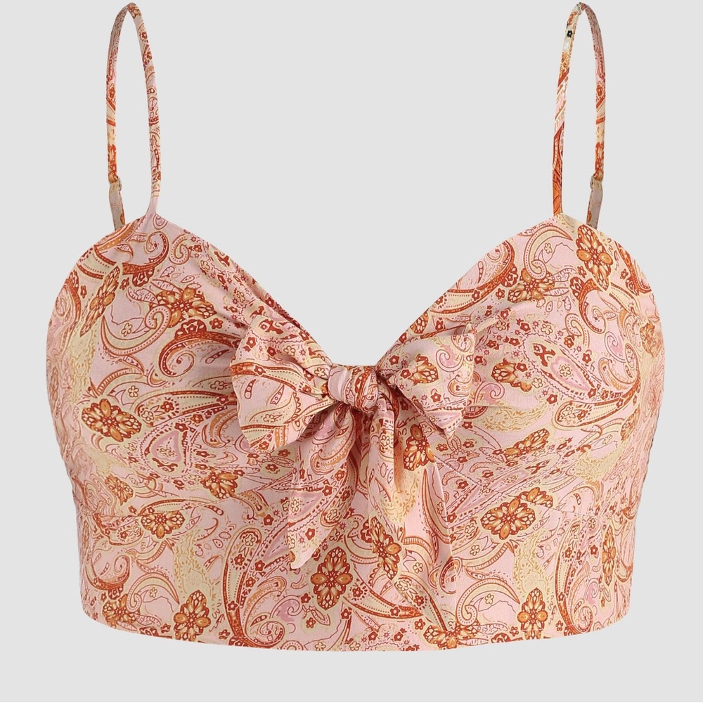 Brand new with tags! Cider orange bohemian paisley print crop top size 3xl